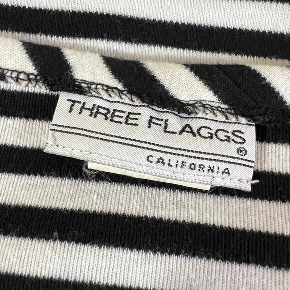 Vintage Three Flaggs Womens Knit T Shirt Top Short Sleeve Pullover Striped Large - Picture 6 of 8